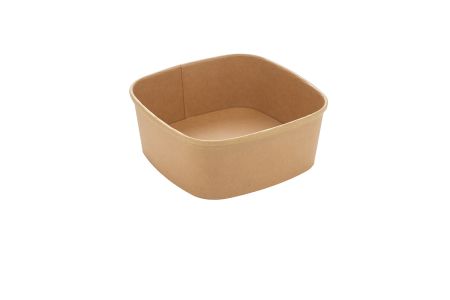 1000ml (1200ml to the rim) Square Paperboard Tray KRAFT