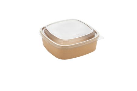 PET Lids for 750/1000/1200ml Square Paperboard Tray KRAFT