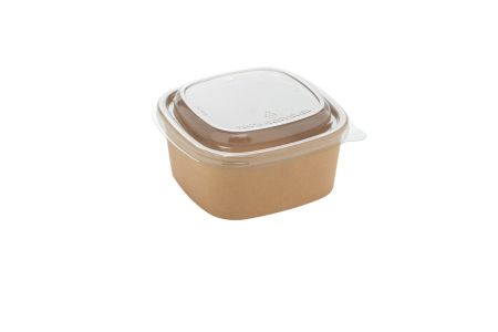 RPET Lids for 500 Square Paperboard Tray KRAFT