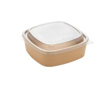 PET Lids for 750/1000/1200ml Square Paperboard Tray KRAFT
