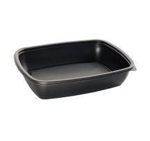900ml Microwaveable PP Rectangular Tray Black