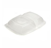 PP Lids for 2 Compartment Small Microwaveable Tray