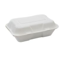 Bagasse Compostable Lunch Box 9x6" White