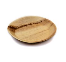 Biodegradable Round Palm Leaf Plate 24cm Natural