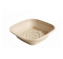 2250ml Bagasse Square Catering Bowl Kraft