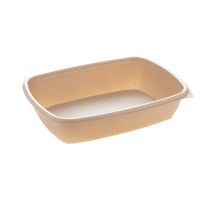 900ml Microwaveable PP Rectangular Tray Biege